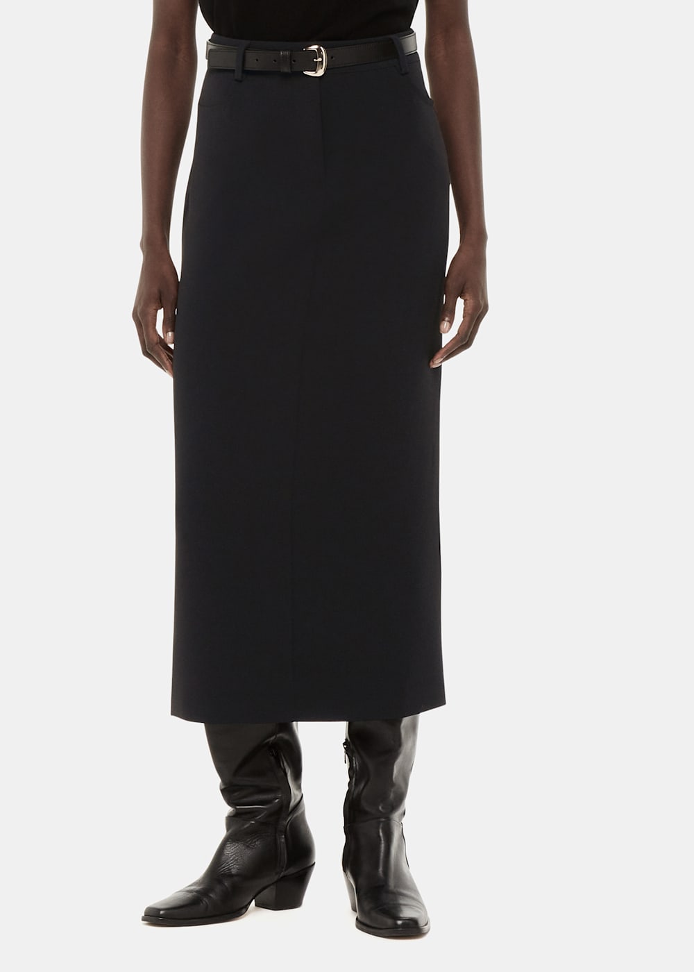 Black Tailored Midi Skirt Whistles UK Whistles UK
